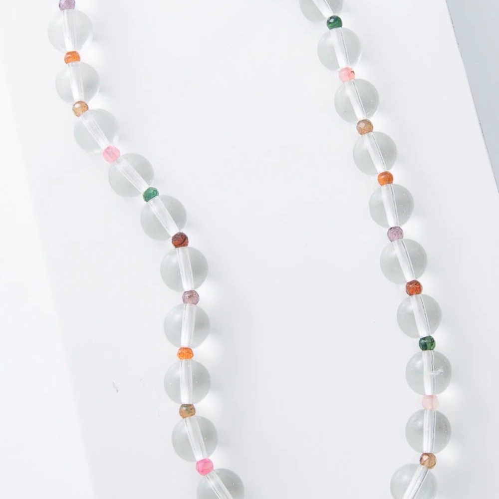 🔘Noonday Collection Clear and Multicolor Beaded Necklace
